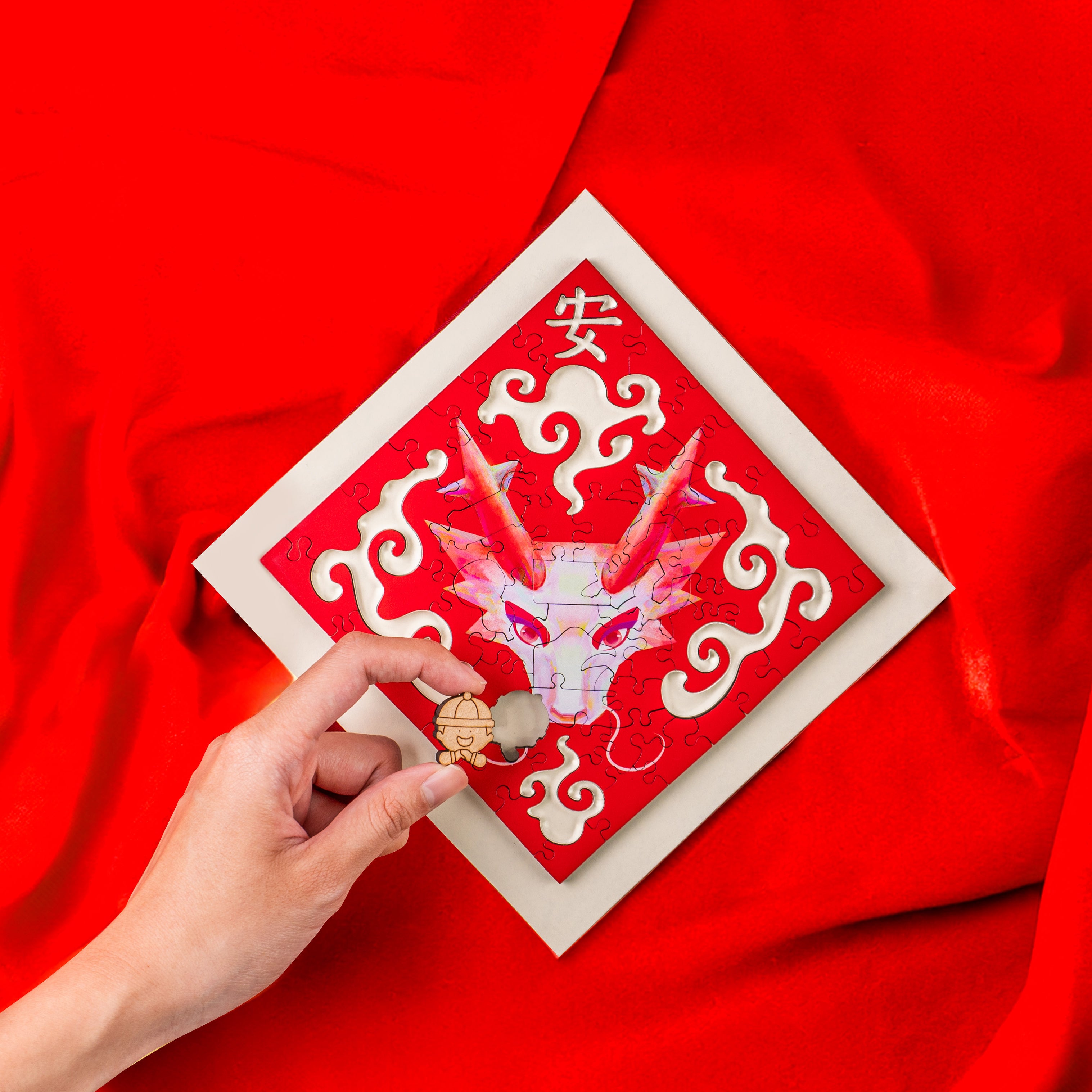 Paper Cutting Spring Couplets-Red Dragon